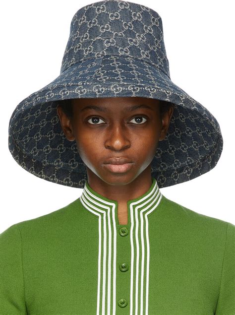 gucci wide brim hats for women|gucci denim wide brim hat.